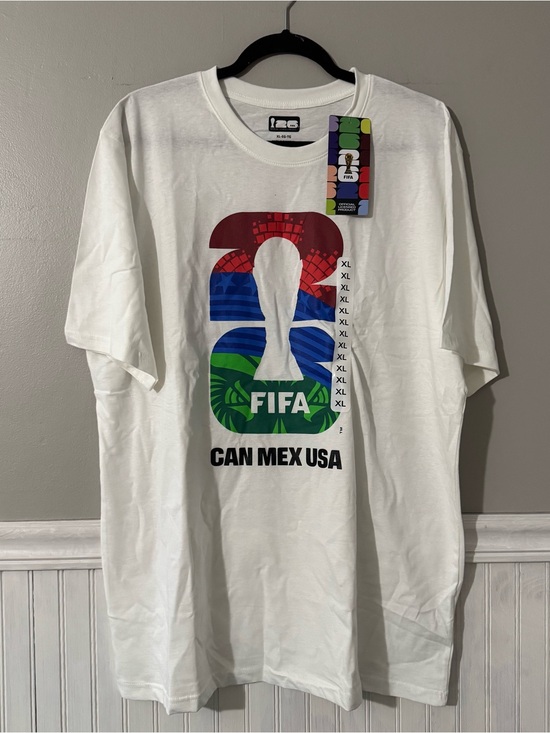 Other - FIFA World Cup CAN MEX USA Graphic T-Shirt Men's Size XL White Cotton Jersey NWT